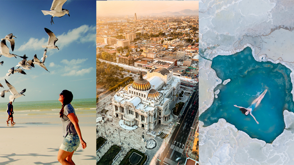 Diferentes paisajes de destinos en México