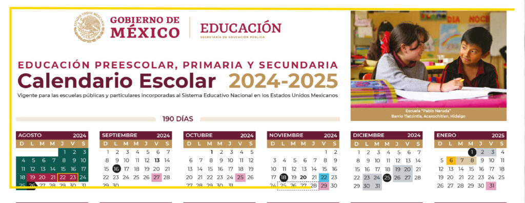 Conoce los Periodos Vacacionales del Ciclo Escolar 2024 - 2025